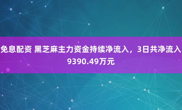 免息配资 黑芝麻主力资金持续净流入，3日共净流入9390.49万元